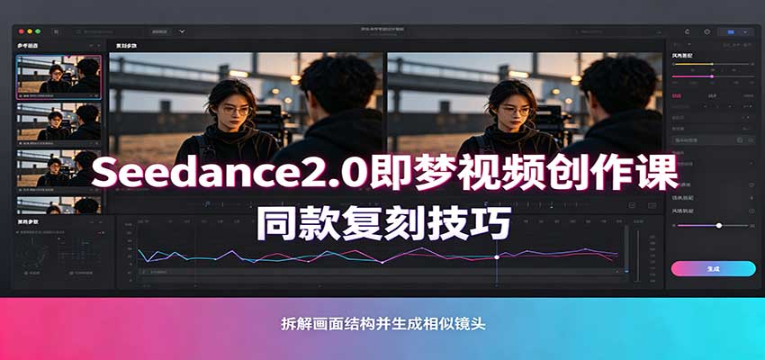 Seedance2.0即梦视频创作课:剧本式视频制作,同款复刻技巧,多行业案例落地教学-摇钱树