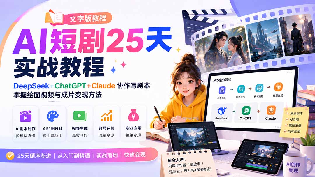 AI短剧25天实战教程(文字版教程-摇钱树