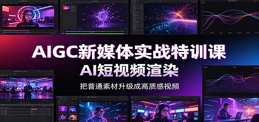 AIGC新媒体实战特训课:工具入门实操,AI短视频渲染,数字人商业视频制作-摇钱树