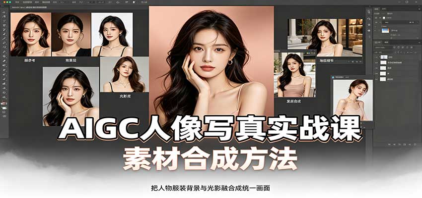 AIGC人像写真实战课:软件平台部署筹备,素材合成方法,多题材写真案例-摇钱树