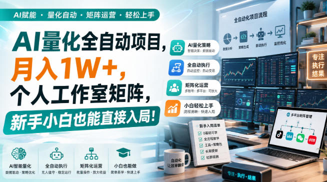 AI黄金量化玩法，新手低成本入局的最佳跳板，月收益轻松万元！
