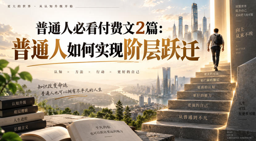 普通人必看付费文2篇:普通人如何实现阶层跃迁-摇钱树