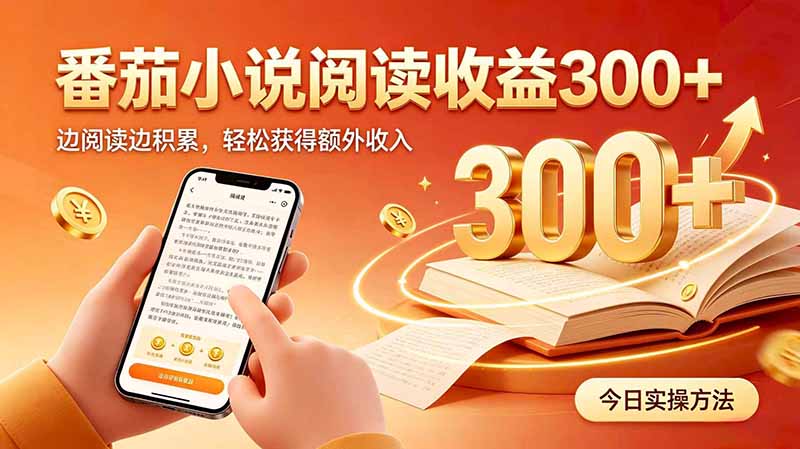 全自动番茄挂机玩法，日入300+边阅读边积累，轻松获得额外收入-摇钱树