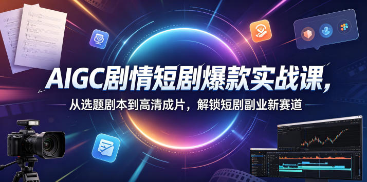 AIGC剧情短剧爆款实战课,从选题剧本到高清成片,解锁短剧副业新赛道(更新0906)-摇钱树