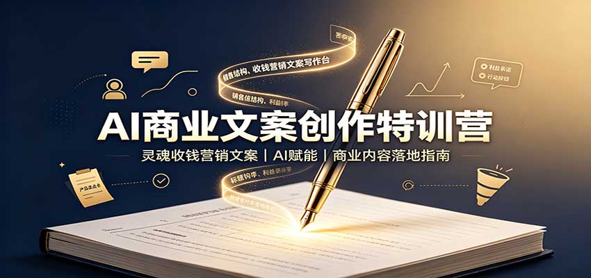 AI商业文案创作特训营:灵魂收钱营销文案,AI赋能,商业内容落地指南-摇钱树