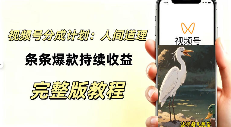 视频号新玩法之AI动漫画风励志视频，不用会画画、不用拍摄，持续化收益，详细拆解-摇钱树