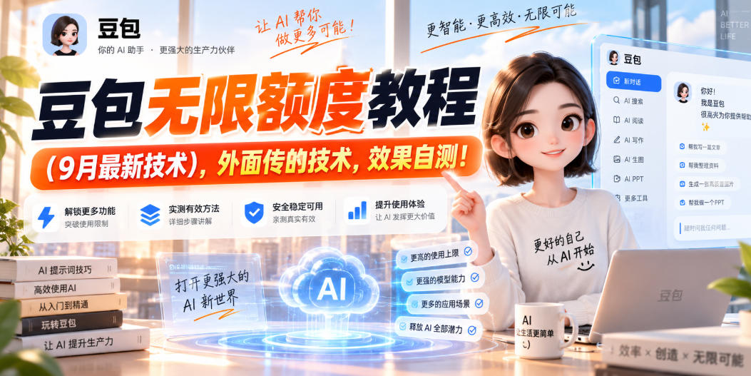 豆包无限额度教程(9月最新技术),外面传的技术,效果自测!-摇钱树