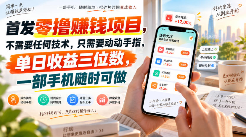 首发零撸賺钱项目,不需要任何技术,只需要动动手指,单日收益三位数,一部手机随时可做【揭秘】-摇钱树