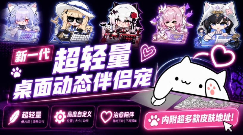 开源免费用！新一代超轻量桌面动态伴侣宠，体验更美观，更丝滑，内附超多款皮肤地址，BongoCat-日入300副业网