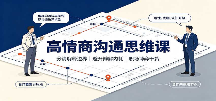 高情商沟通思维课:分清解释边界,避开辩解内耗,职场博弈干货-摇钱树