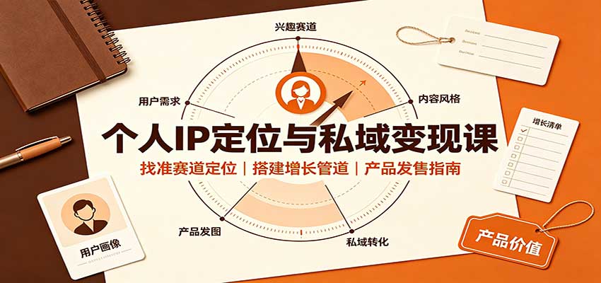 个人IP定位与私域变现课:找准赛道定位,搭建增长管道,产品发售指南-摇钱树