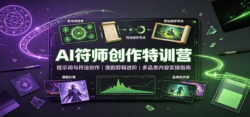 AI符师创作特训营:提示词与符法创作,漫剧剪辑进阶,多品类内容实操指南-摇钱树
