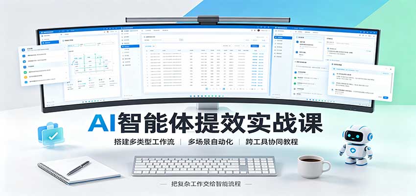 AI智能体提效实战课:搭建多类型工作流,多场景自动化,跨工具协同教程-摇钱树
