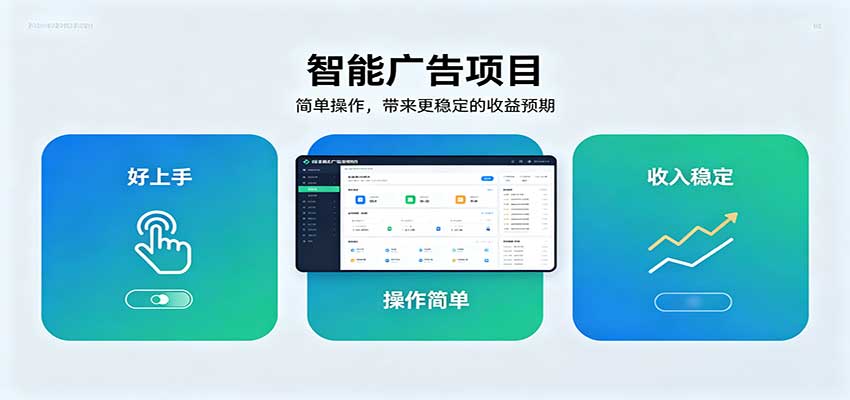 智能广告挂机项目,操作简单上手快,收益稳定可持续。稳定日入300+-摇钱树