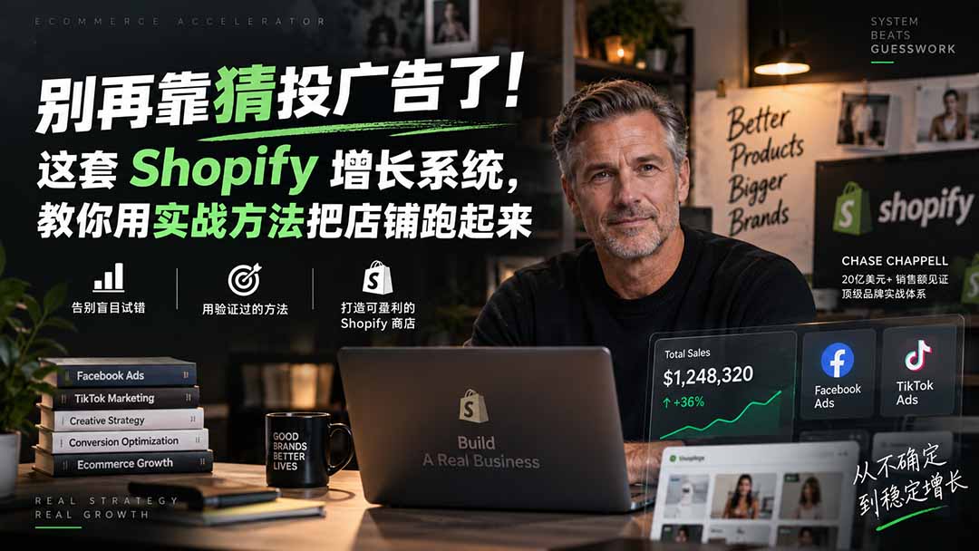 别再靠猜投广告了!这套 Shopify 增长系统,教你用实战方法把店铺跑起来【原创双语字幕】-摇钱树