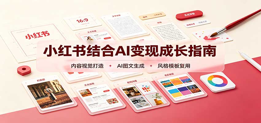 小红书结合AI变现成长指南:账号精准定位,内容视觉打造,搭建可复制流量获客体系-盈科项目资源网