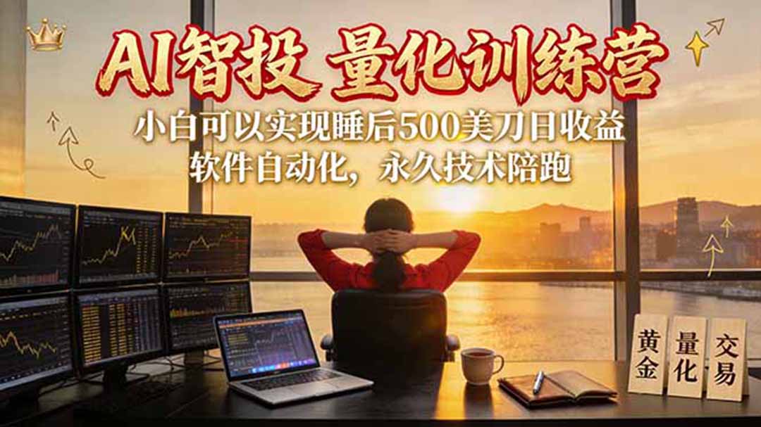 AI智投EA量化训练营【第三期】,多策略智投+防爆技术+趋势分析 ,轻松上手,矩阵放大,长期稳定。-摇钱树