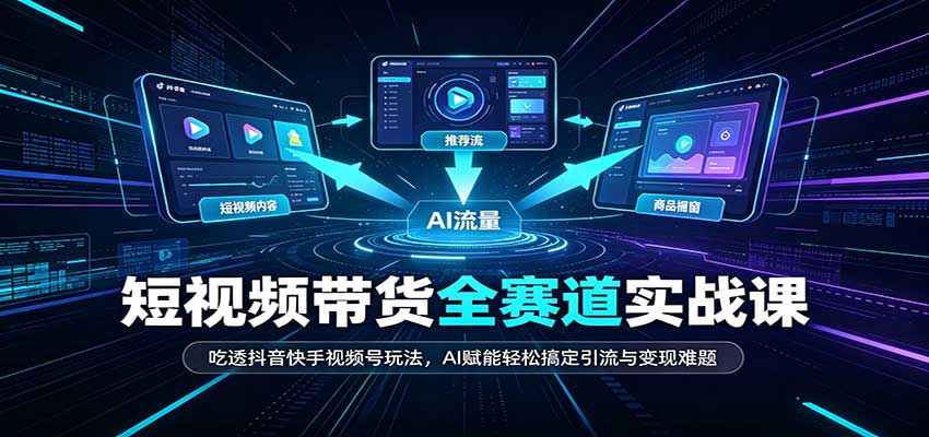 短视频带货全赛道:吃透抖音快手视频号玩法,AI赋能轻松搞定引流与变现难题-摇钱树