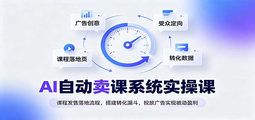 AI自动卖课系统实操课:课程发售落地流程,搭建转化漏斗,投放广告实现被动盈利-摇钱树