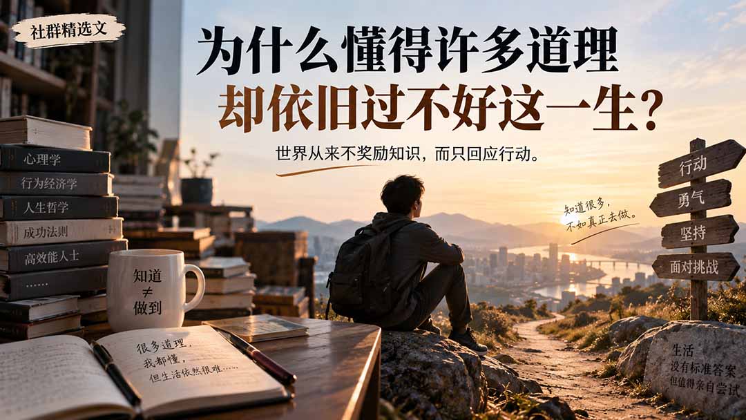 社群精选文:为什么懂得许多道理却依旧过不好这一生?-摇钱树
