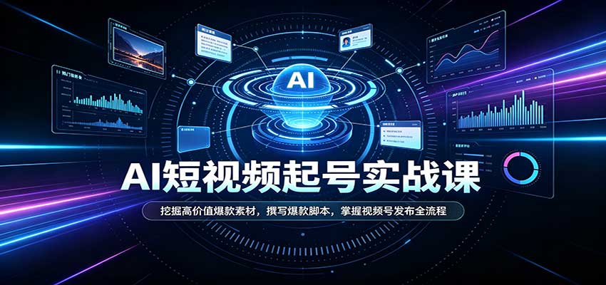 短视频AI起号实战课:挖掘高价值爆款素材,撰写爆款脚本,掌握视频号发布全流程-摇钱树