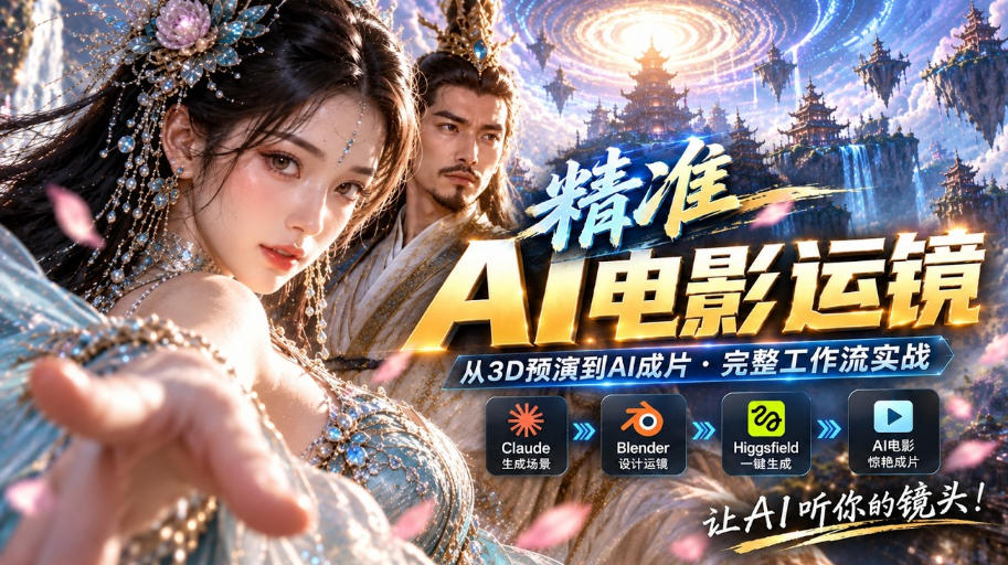 AI视频终于能精准运镜了！Claude+Blender+Higgsfield免费插件实测-摇钱树