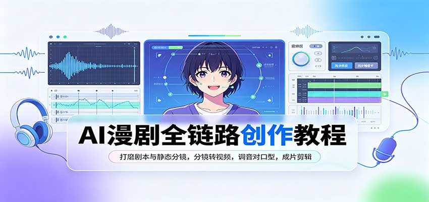 AI漫剧全链路创作教程:打磨剧本与静态分镜,分镜转视频,调音对口型,成片剪辑-千帆创业