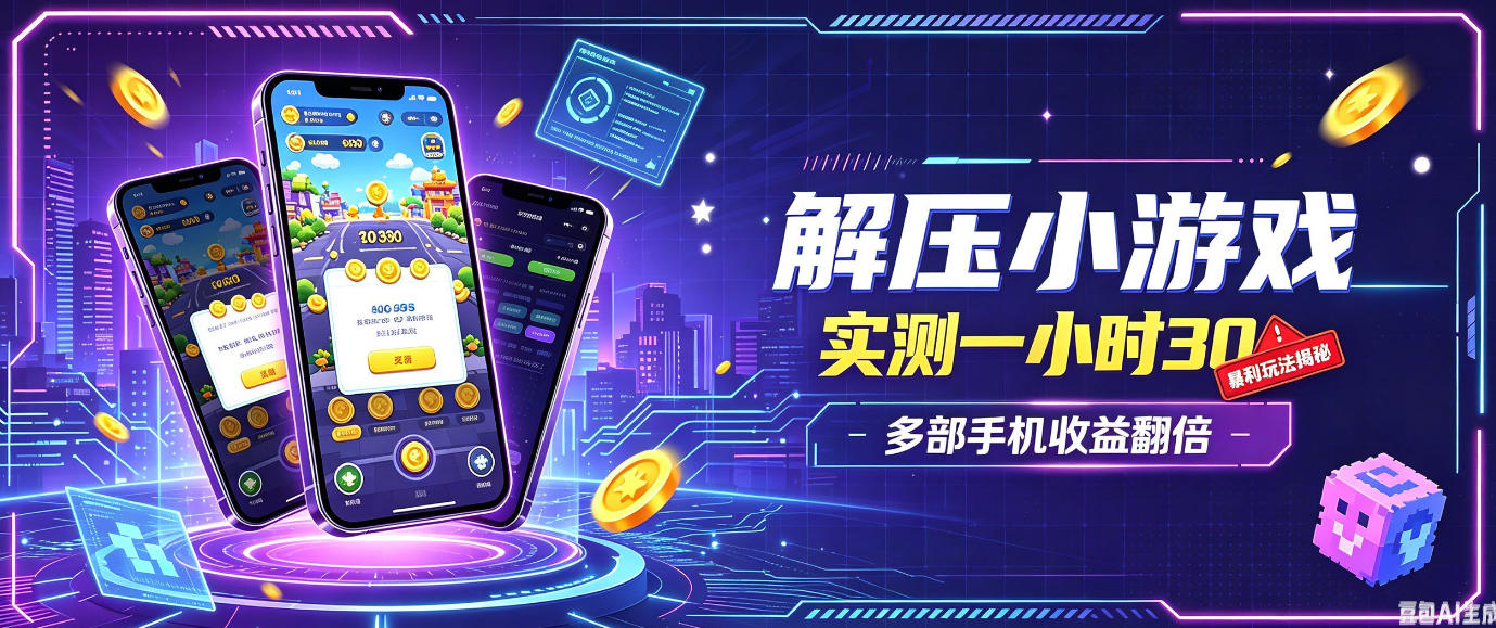小游戏全流程玩法,实测一小时搞30,简单无脑解压,当天做当天就能看到进账,直接冲就行【揭秘】-摇钱树