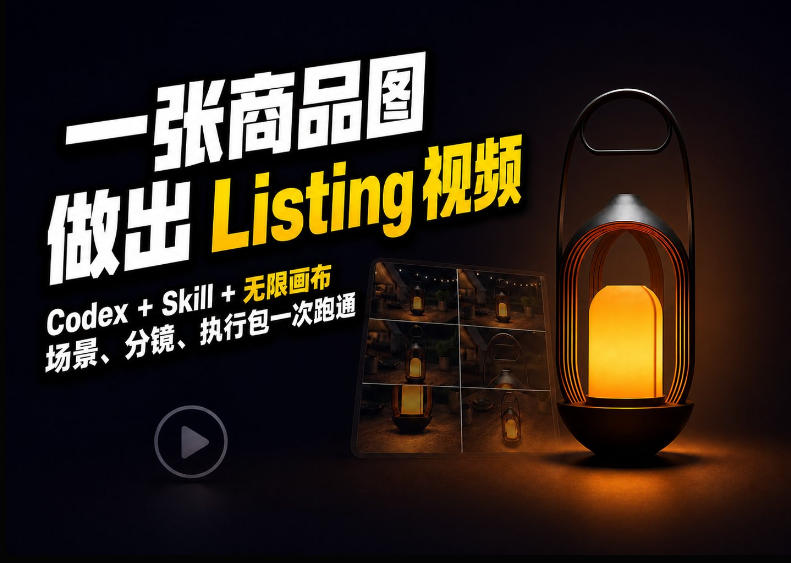 Codex+无限画布,把一张商品图变成可执行的Amazon Listing视频-摇钱树