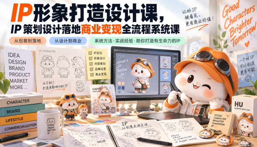 IP形象打造设计课，IP策划设计落地商业变现全流程系统课-摇钱树