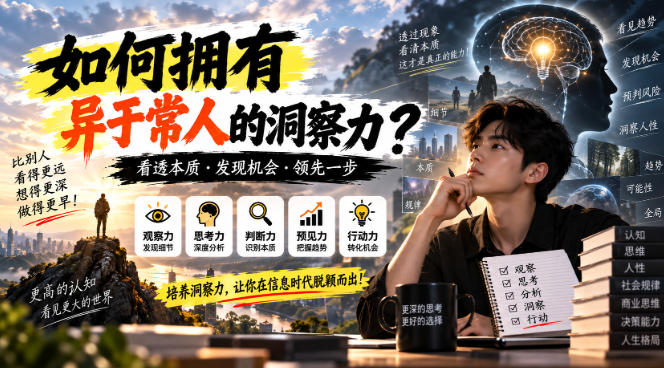 某公众号付费文章:如何拥有异于常人的洞察力?-摇钱树