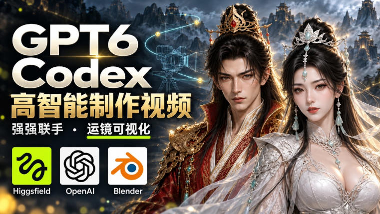 GPT-6 Astra×Codex高智能制作视频!联手Higgsfield,运镜可视化实战-摇钱树