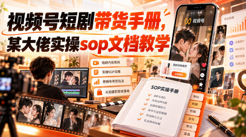 视频号短剧带货手册，某大佬实操sop文档教学-摇钱树