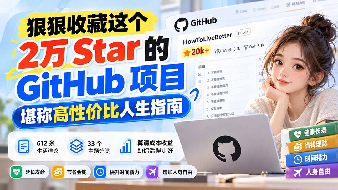 狠狠收藏这个 2 万 Star 的 GitHub 项目，堪称高性价比人生指南。-摇钱树