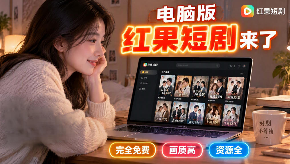 手机看短剧费眼?电脑版红果短剧来了,完全免费、画质高、资源全-摇钱树