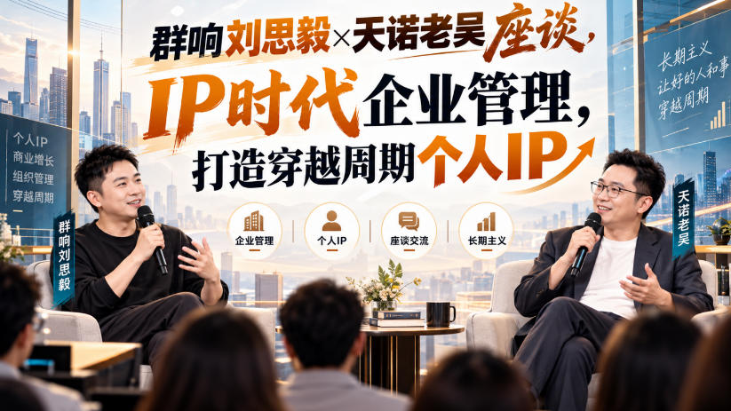 群响刘思毅×天诺老吴座谈，IP时代企业管理，打造穿越周期个人IP-摇钱树