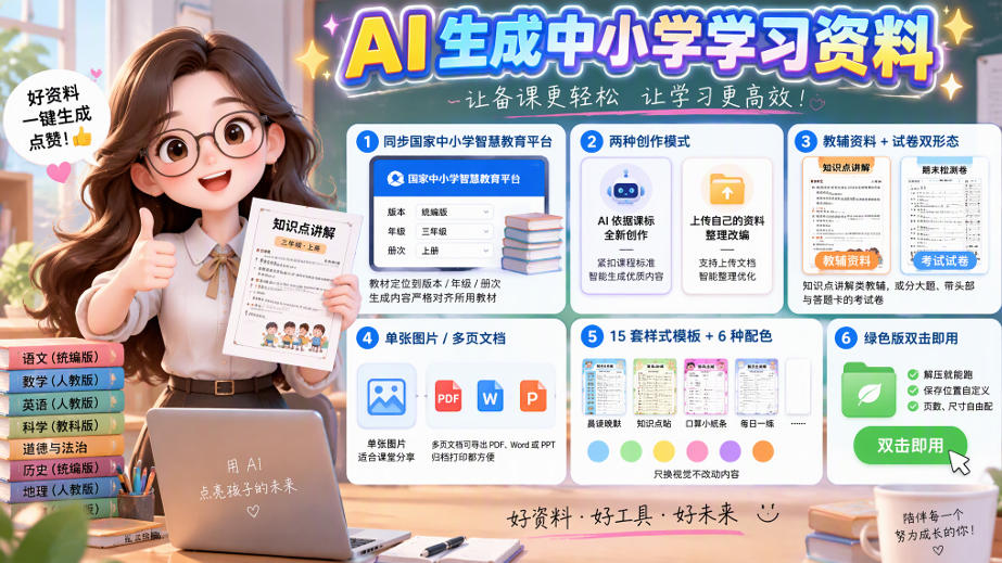 孩子的教辅别再乱买了:同步国家中小学智慧平台,AI一键生成图文教辅和试卷-摇钱树