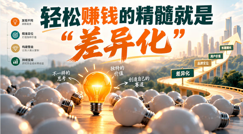 某公众号付费文章:轻松賺钱的精髓就是“差异化”-摇钱树
