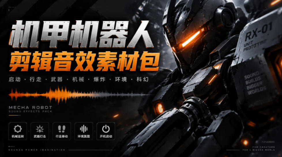 宝藏机甲音效合集!机甲机器人变形能量移动无损音效素材,全部中文汉化处理Boom Library Mechs&Robots Designed-好学创业资源