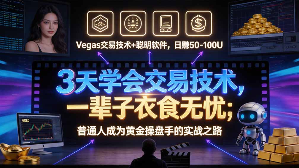“顺势而为交易系统”3天学会交易技术,聪明软件辅助,小白也能看懂趋势交易,日入30-100U,长期稳定-摇钱树
