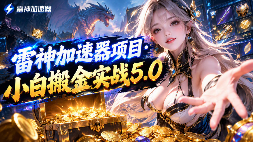 雷神加速器项目·小白搬金实战5.0，抖音W播100-150r，小白入局一天也能几十r-摇钱树