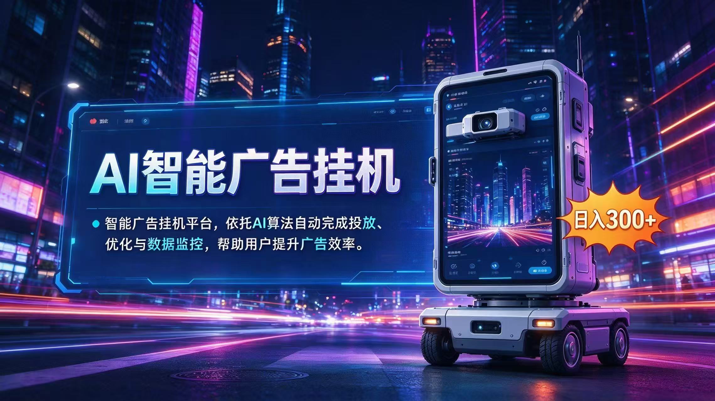AI 智能广告挂机|AI 自动运行,轻松托管广告任务-丰收创业