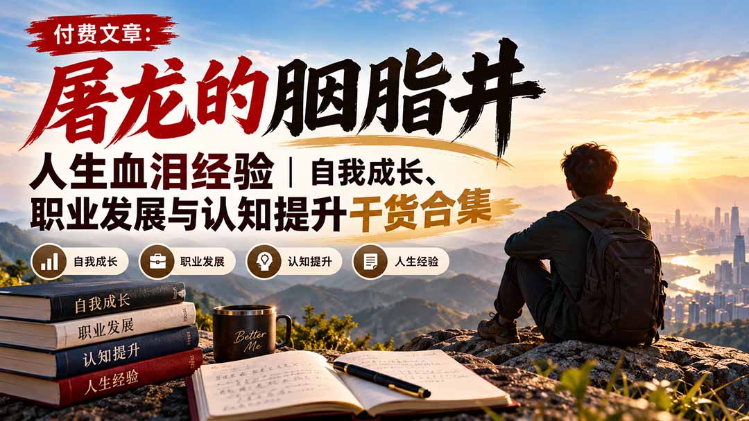 付费文章：屠龙的胭脂井人生血泪经验｜自我成长、职业发展与认知提升干货合集-摇钱树