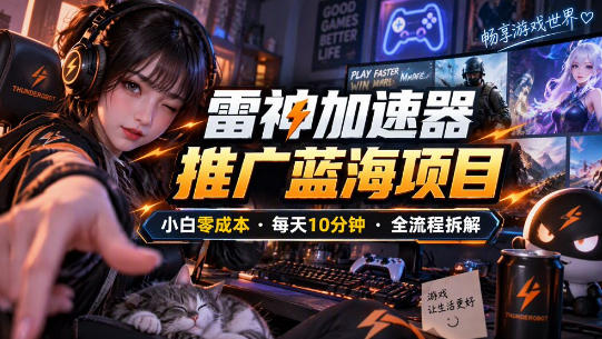雷神加速器推广5.0实操教程：口令图文玩法全流程拆解(零成本·每天10分钟)-景枢聚合