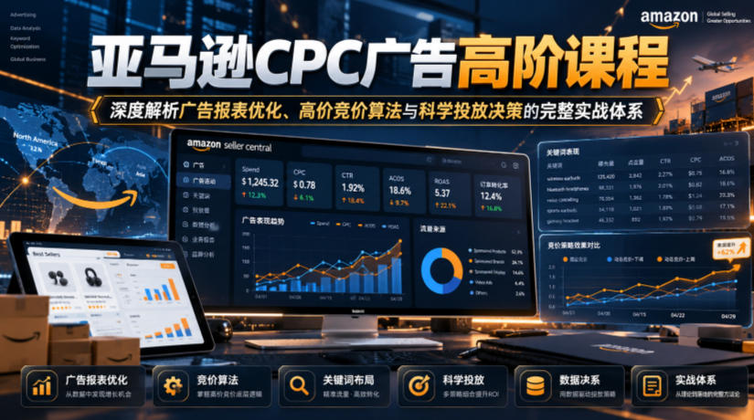 亚马逊CPC广告高阶课程,深度解析广告报表优化、高价竞价算法与科学投放决策的完整实战体系-404软件工作室