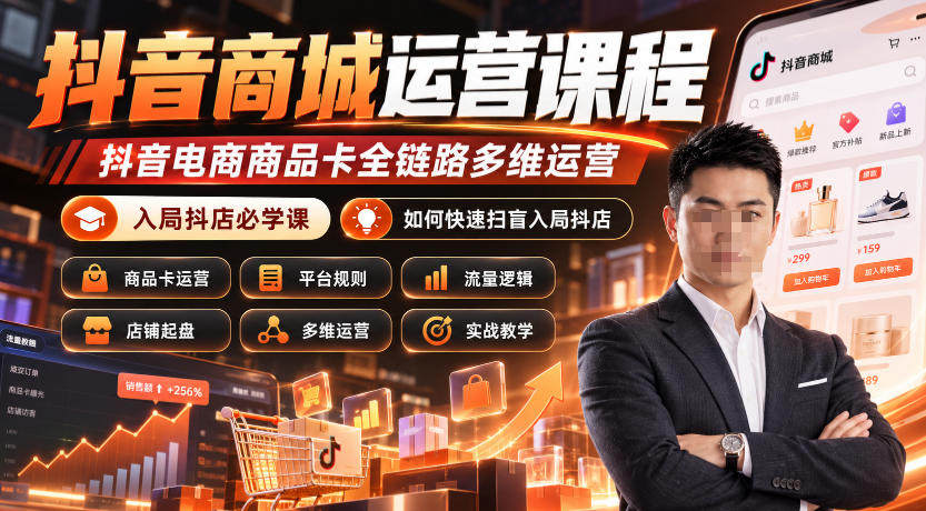 抖音商城运营课程,抖音电商商品卡全链路多维运营,入局抖店必学课, 如何快速扫盲入局抖店(更新1017)-摇钱树