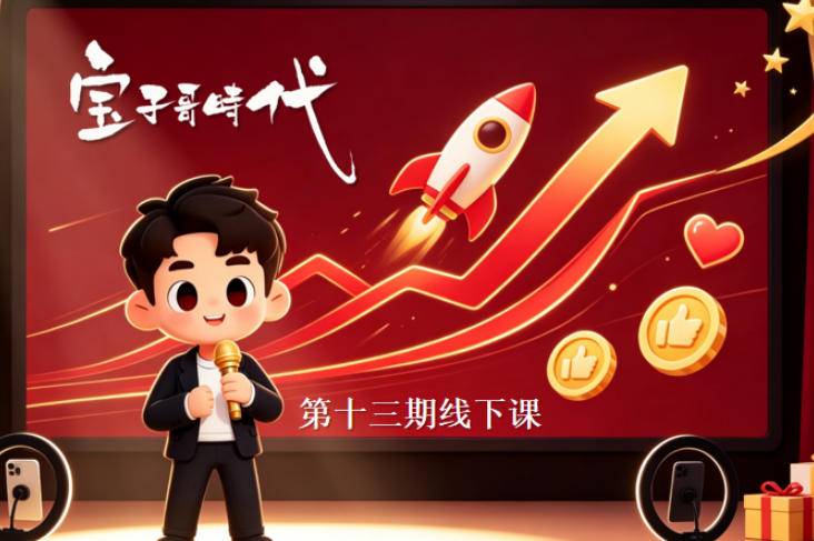 宝子哥抖音直播第13期VIP线下课9月5-6日，26年最值得看的直播课程，快速突破直播间流量瓶颈，打造高效起号闭环-千帆创业