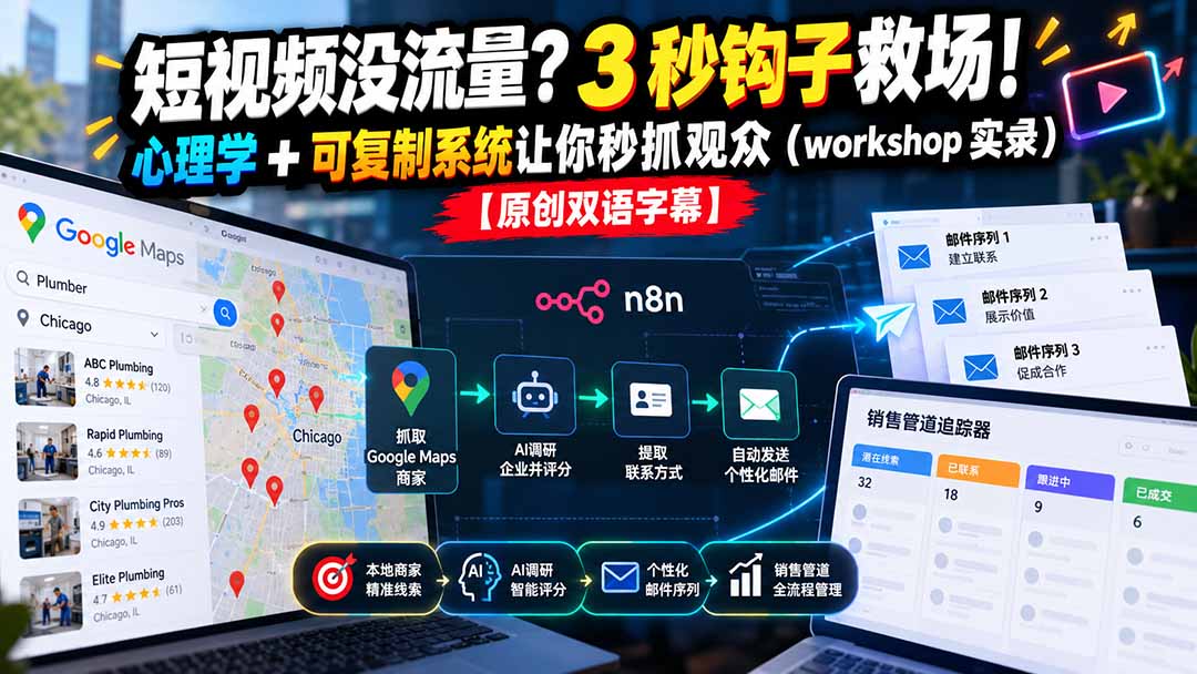 短视频没流量？3 秒钩子救场！心理学 + 可复制系统让你秒抓观众(workshop 实录-摇钱树