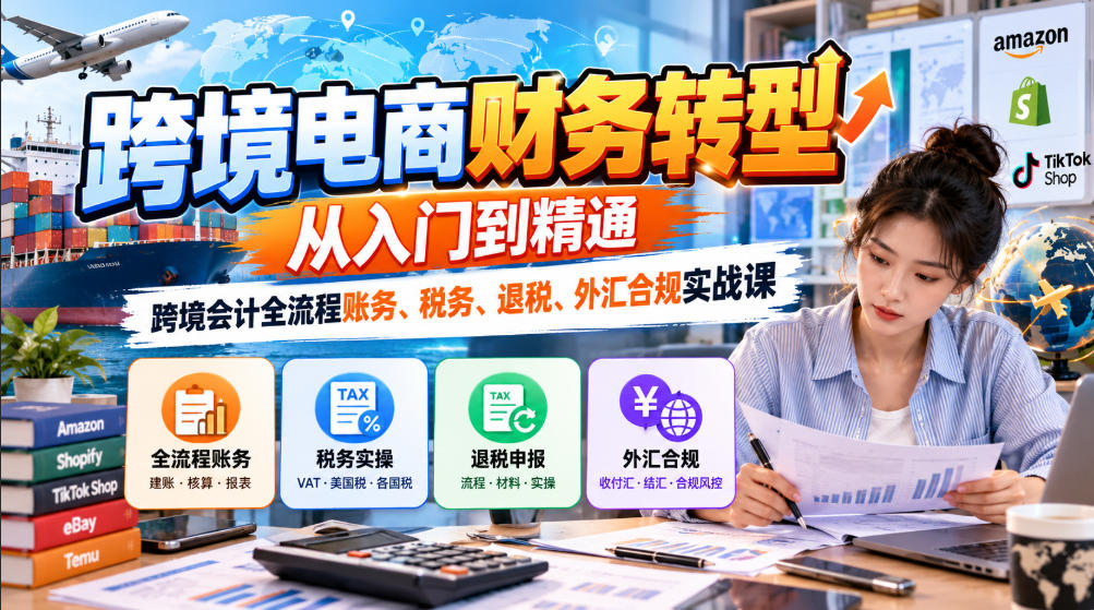 跨境电商财务转型：从入门到精通｜跨境会计全流程账务、税务、退税、外汇合规实战课-盈科项目资源网