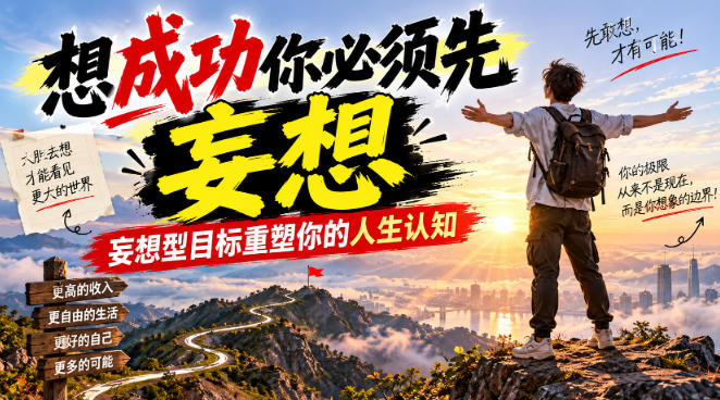 付费文章:想成功你必须先妄想,妄想型目标重塑你的人生认知-摇钱树